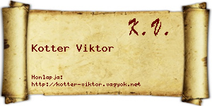 Kotter Viktor névjegykártya